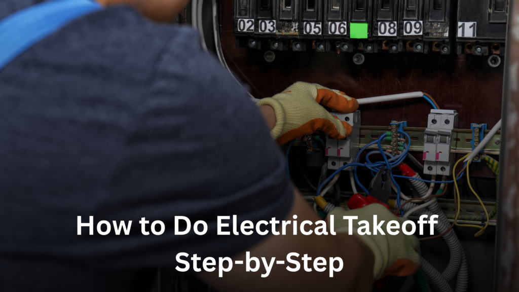 An Electrician Performing A Step-by-step Electrical Takeoff Process
