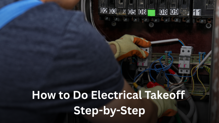 An Electrician Performing A Step-by-step Electrical Takeoff Process