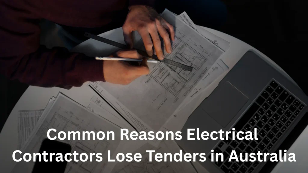 Electrical contractor reviewing plans, highlighting reasons electrical contractors lose tenders