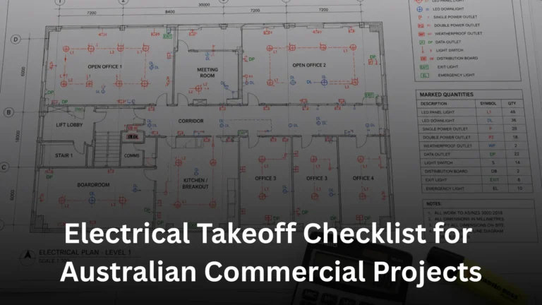 Electrical takeoff checklist for Australian commercial construction projects