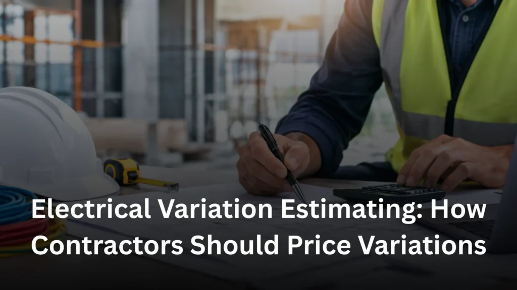 Electrical variation estimating on a construction site.