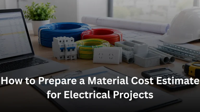 Electrical materials for project cost estimating.